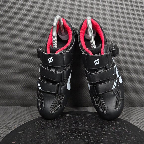 Peloton Cycling Shoes Womens Sz 38 EU 7 US Black Red Classic Athletic Training - Picture 6 of 10